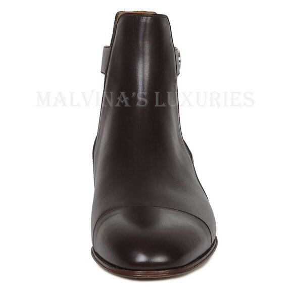 GUCCI BOOTS MENS BLONDIE BUCKLE CHELSEA LEATHER ANKLE BOOTIES sz 10 10.5 - Picture 10 of 15